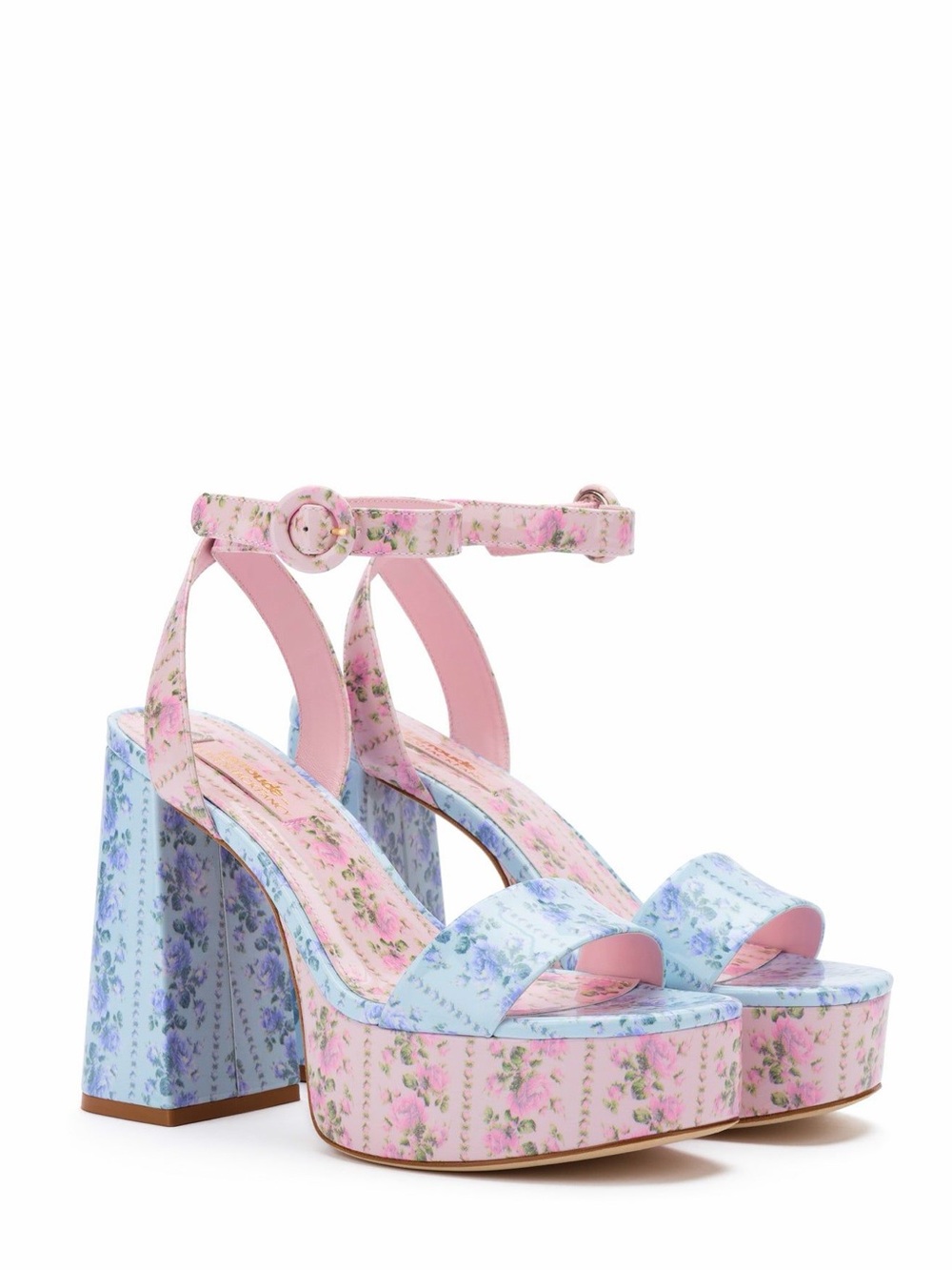 Larroude LoveShackFancy Dolly Ankle Strap Platform Sandal Hells LSF Size 6